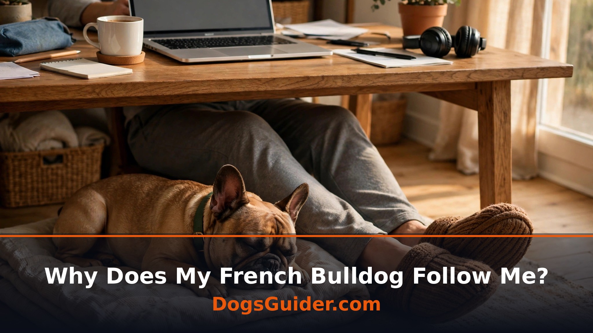French Bulldog resting on a dog bed