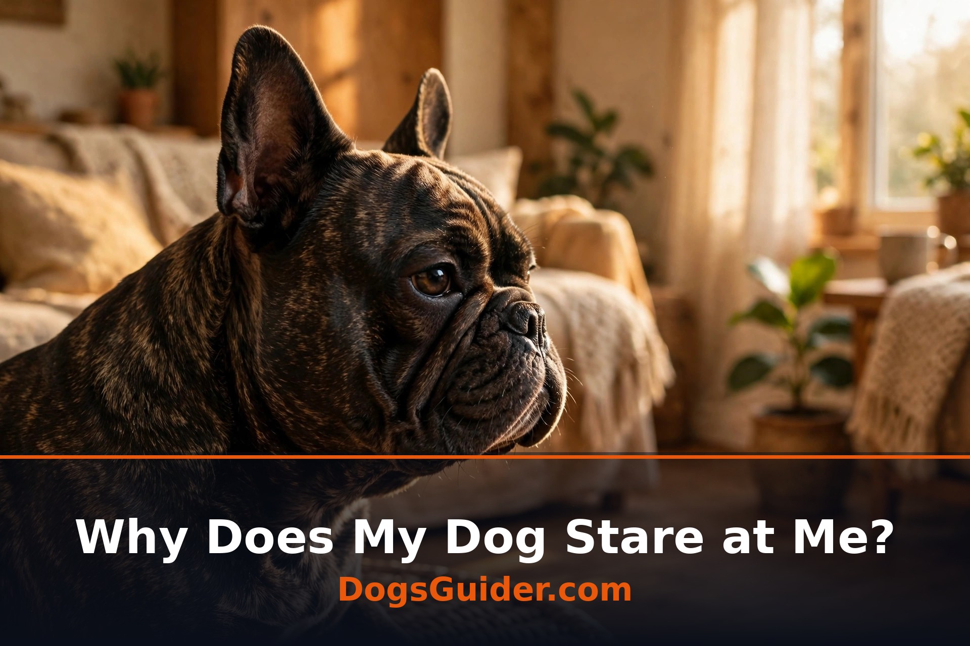 Dog watching its owner from across the room